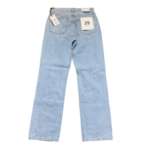 RE/DONE 90s High Rise Loose Bleach Destroyed Jeans Straight Leg Button Fly - Picture 4 of 14